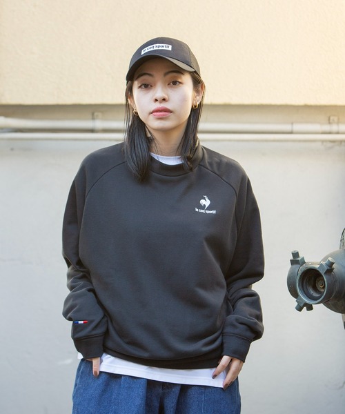 le coq sportif（ルコックスポルティフ）の「エアロンスウェットクルーネック レディース ウェア ジャージ スウェット トレーニング トレーニングウェア スポーツウェア（スウェット・レディース・ブラック/杢グレー/ホワイト/グレイッシュブルー/オレンジ・XL/M/S/L）」の20枚目の写真