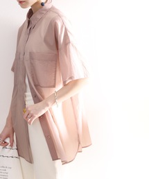 classicalelf | 最旬のシアー。メンズライク半袖シアー素材シャツ(シャツ/ブラウス)