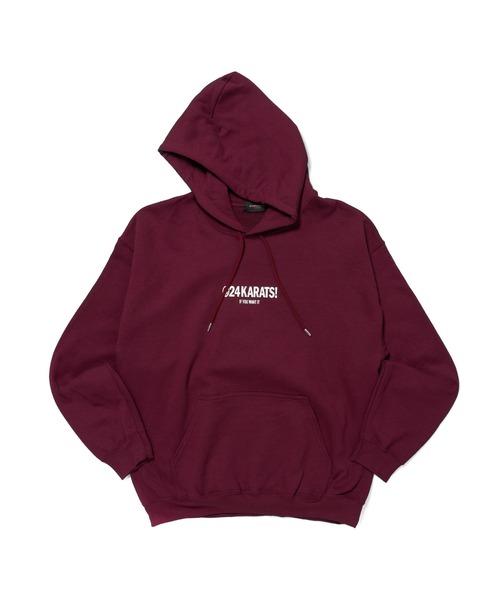24karats（トゥウェンティーフォーカラッツ）の「24 Is Over Hoodie（パーカー・メンズ・バーガンディー/ベージュ・M/L）」の4枚目の写真