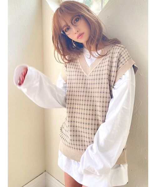 RESEXXY(リゼクシー)の「ルーズニットベスト(ベスト・レディース・ブラック/アイボリー/ベージュ・FREE)」の1枚目の写真