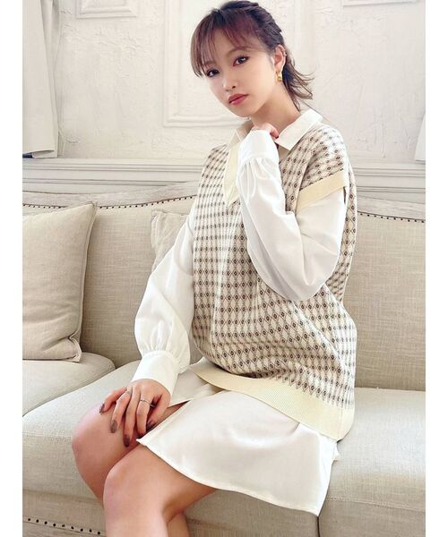 RESEXXY(リゼクシー)の「ルーズニットベスト(ベスト・レディース・ブラック/アイボリー/ベージュ・FREE)」の10枚目の写真