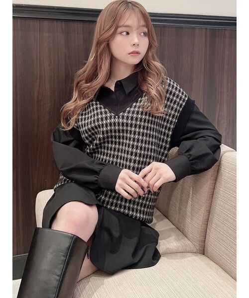 RESEXXY(リゼクシー)の「ルーズニットベスト(ベスト・レディース・ブラック/アイボリー/ベージュ・FREE)」の20枚目の写真