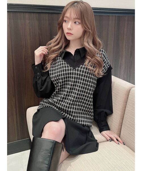 RESEXXY(リゼクシー)の「ルーズニットベスト(ベスト・レディース・ブラック/アイボリー/ベージュ・FREE)」の14枚目の写真