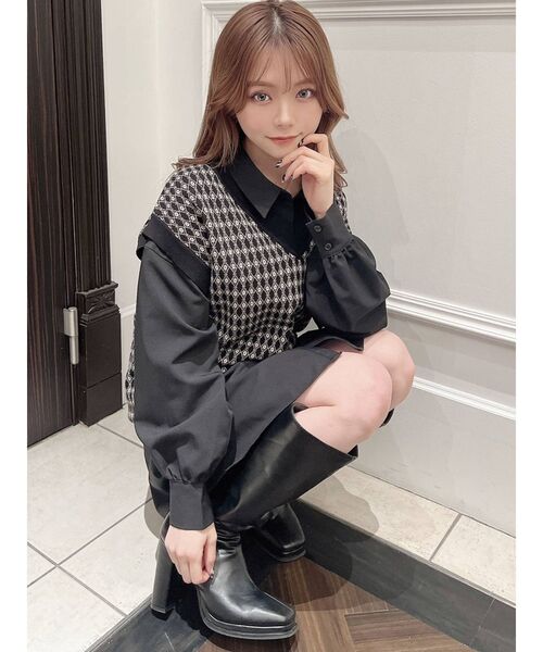 RESEXXY(リゼクシー)の「ルーズニットベスト(ベスト・レディース・ブラック/アイボリー/ベージュ・FREE)」の11枚目の写真