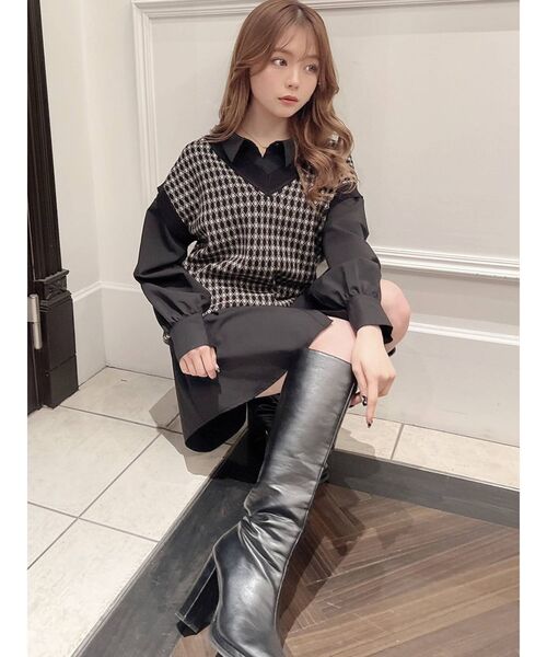 RESEXXY(リゼクシー)の「ルーズニットベスト(ベスト・レディース・ブラック/アイボリー/ベージュ・FREE)」の4枚目の写真