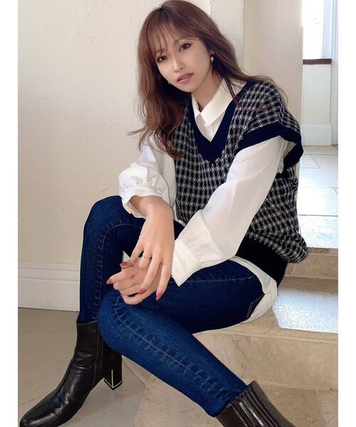 RESEXXY(リゼクシー)の「ルーズニットベスト(ベスト・レディース・ブラック/アイボリー/ベージュ・FREE)」の5枚目の写真