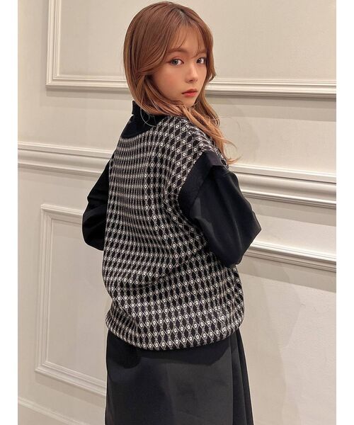 RESEXXY(リゼクシー)の「ルーズニットベスト(ベスト・レディース・ブラック/アイボリー/ベージュ・FREE)」の9枚目の写真