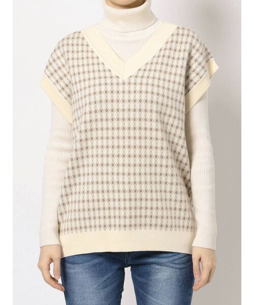 RESEXXY(リゼクシー)の「ルーズニットベスト(ベスト・レディース・ブラック/アイボリー/ベージュ・FREE)」の13枚目の写真