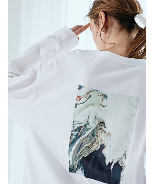 MURUA(ムルーア)の「【MURUA/arai midori】ロングスリーブTee(Tシャツ/カットソー・レディース・アイボリー/ダークグレー・FREE)」の5枚目の写真