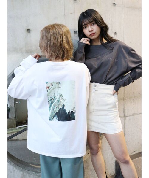 MURUA(ムルーア)の「【MURUA/arai midori】ロングスリーブTee(Tシャツ/カットソー・レディース・アイボリー/ダークグレー・FREE)」の12枚目の写真