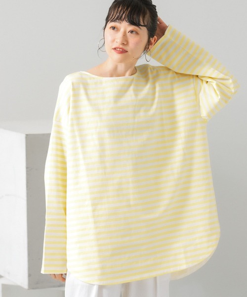 KBF(ケイビーエフ)の「BIGIBIGボーダーTシャツ(Tシャツ/カットソー・レディース・ブルー系その他/イエロー系その他/ピンク系その他・ONE)」の5枚目の写真