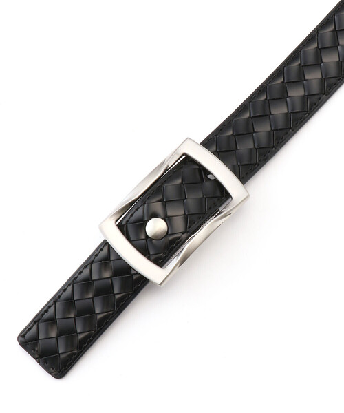 COMME CA MEN（コムサメン）の「無段階調節　振り子バックル　イントレチャートベルト（ベルト・メンズ・ブラック/ダークブラウン・FREE）」の3枚目の写真