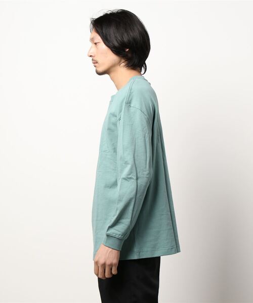 SPINNS(スピンズ)の「オーバーサイズ ロンT 無地 長袖 ロング丈Tシャツ(Tシャツ/カットソー・メンズ・ホワイト/ブラウン/ミント・ONESIZE)」の13枚目の写真