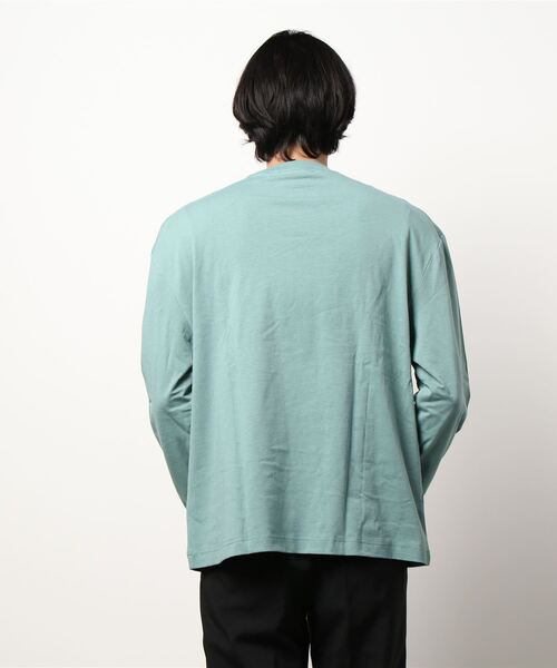 SPINNS(スピンズ)の「オーバーサイズ ロンT 無地 長袖 ロング丈Tシャツ(Tシャツ/カットソー・メンズ・ホワイト/ブラウン/ミント・ONESIZE)」の14枚目の写真