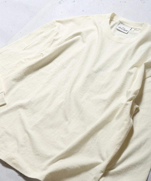 SPINNS(スピンズ)の「オーバーサイズ ロンT 無地 長袖 ロング丈Tシャツ(Tシャツ/カットソー・メンズ・ホワイト/ブラウン/ミント・ONESIZE)」の2枚目の写真