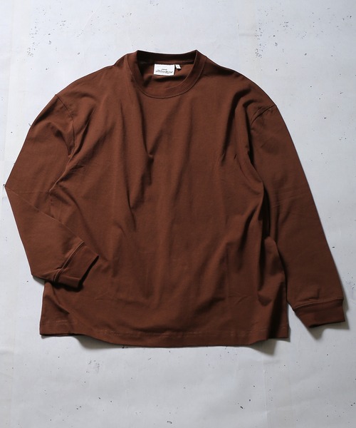 SPINNS(スピンズ)の「オーバーサイズ ロンT 無地 長袖 ロング丈Tシャツ(Tシャツ/カットソー・メンズ・ホワイト/ブラウン/ミント・ONESIZE)」の6枚目の写真