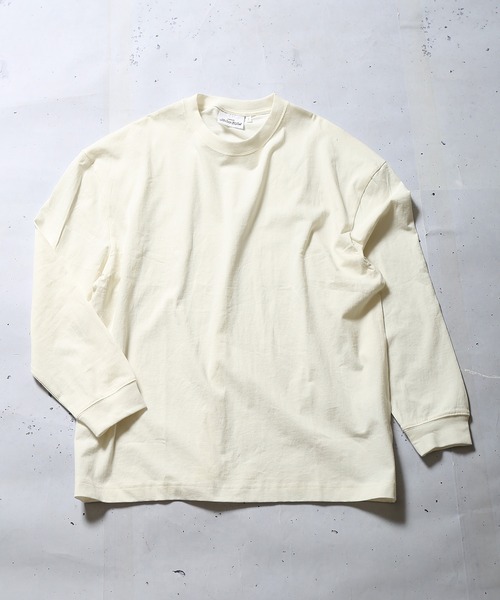 SPINNS(スピンズ)の「オーバーサイズ ロンT 無地 長袖 ロング丈Tシャツ(Tシャツ/カットソー・メンズ・ホワイト/ブラウン/ミント・ONESIZE)」の7枚目の写真