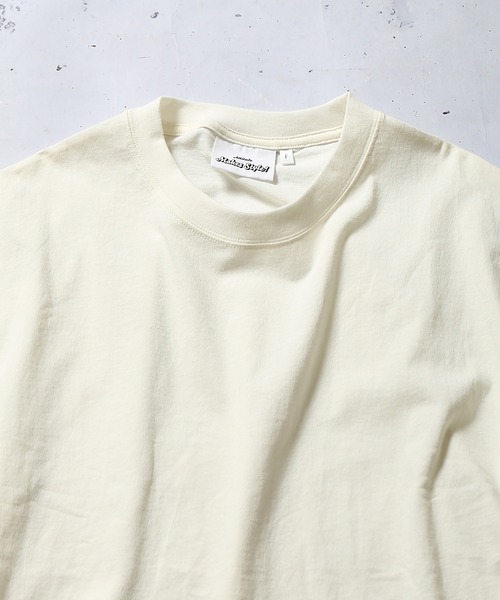 SPINNS(スピンズ)の「オーバーサイズ ロンT 無地 長袖 ロング丈Tシャツ(Tシャツ/カットソー・メンズ・ホワイト/ブラウン/ミント・ONESIZE)」の9枚目の写真