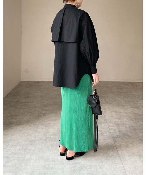 She's Closet(シーズクローゼット)の「バンドカラーボリュームスリーブ長袖ブロードケープシャツ(シャツ/ブラウス・レディース・ホワイト/ブラック/ベージュ/ブルー/ピンク/パープル/モカ/オリーブ・FREE)」の18枚目の写真