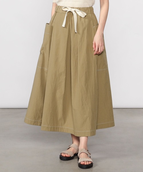 nicholson and nicholson(ニコルソンアンドニコルソン)の「nicholson & nicholson | タックスカート WOMEN(スカート・レディース・ブルー/ブラウン/カーキ・38)」の2枚目の写真