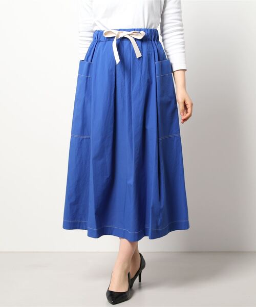 nicholson and nicholson(ニコルソンアンドニコルソン)の「nicholson & nicholson | タックスカート WOMEN(スカート・レディース・ブルー/ブラウン/カーキ・38)」の6枚目の写真