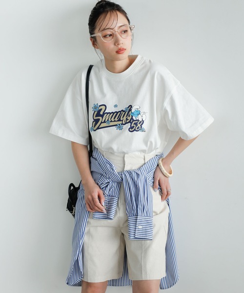GeeRA(ジーラ)の「別注【スマーフ×GeeRA】コラボプリントTシャツ(Tシャツ/カットソー・レディース・ホワイト/ブラック/オフホワイト/ブラック系その他/ホワイト系その他/クリアブラック・MEDIUM/LARGE/X-LARGE)」の15枚目の写真