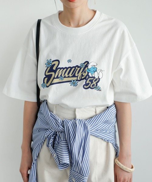 GeeRA(ジーラ)の「別注【スマーフ×GeeRA】コラボプリントTシャツ(Tシャツ/カットソー・レディース・ホワイト/ブラック/オフホワイト/ブラック系その他/ホワイト系その他/クリアブラック・MEDIUM/LARGE/X-LARGE)」の19枚目の写真