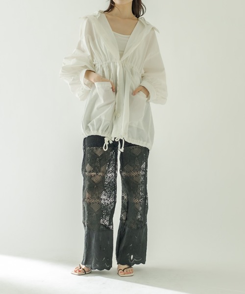 mystic（ミスティック）の「ヴィンテージレースパンツ（デニムパンツ・レディース・ブラック/オフホワイト・1/2）」の12枚目の写真