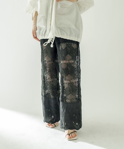 mystic（ミスティック）の「ヴィンテージレースパンツ（デニムパンツ・レディース・ブラック/オフホワイト・1/2）」の19枚目の写真