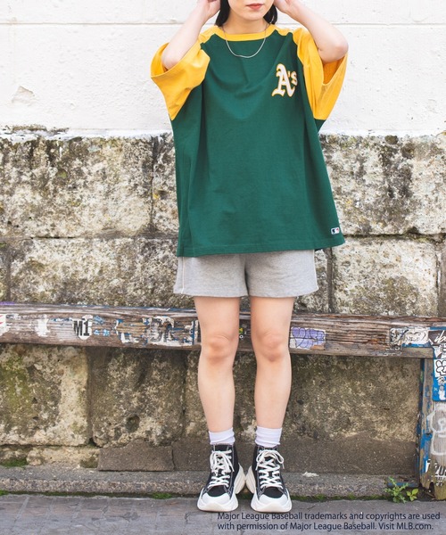 MLB(メジャーリーグベースボール)の「∴WEGO/別注 MLB ラグランロゴビッグT(Tシャツ/カットソー・メンズ・ホワイト/ダークグリーン/ブルー/ホワイト系その他・MEDIUM/LARGE)」の9枚目の写真