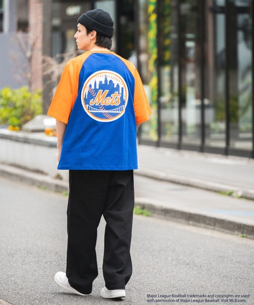 MLB(メジャーリーグベースボール)の「∴WEGO/別注 MLB ラグランロゴビッグT(Tシャツ/カットソー・メンズ・ホワイト/ダークグリーン/ブルー/ホワイト系その他・MEDIUM/LARGE)」の13枚目の写真