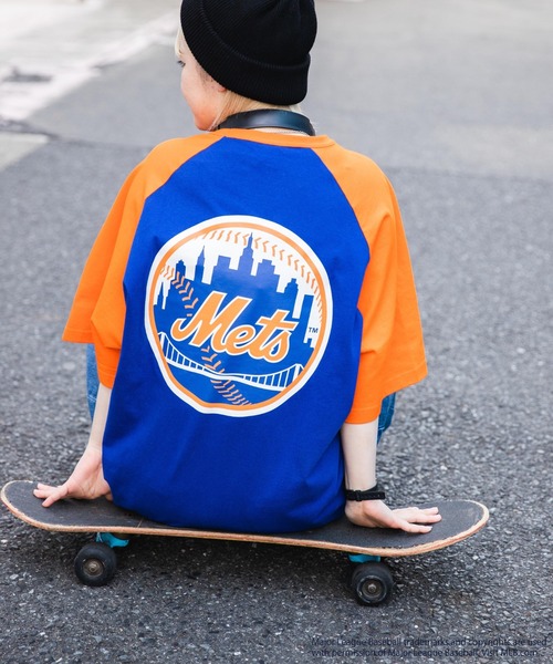 MLB(メジャーリーグベースボール)の「∴WEGO/別注 MLB ラグランロゴビッグT(Tシャツ/カットソー・メンズ・ホワイト/ダークグリーン/ブルー/ホワイト系その他・MEDIUM/LARGE)」の19枚目の写真