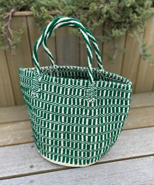 CIAOPANIC（チャオパニック）の「肩掛け可能、サイザルかごバッグ（かごバッグ・レディース・グリーン/ブラック・FREE）」の5枚目の写真