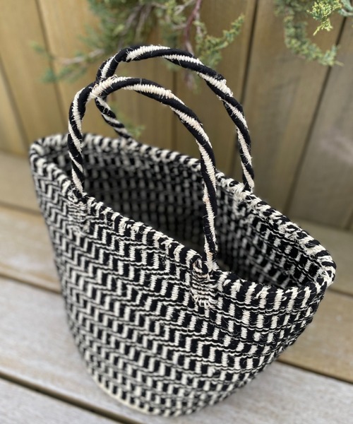 CIAOPANIC（チャオパニック）の「肩掛け可能、サイザルかごバッグ（かごバッグ・レディース・グリーン/ブラック・FREE）」の16枚目の写真