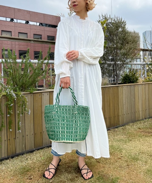 CIAOPANIC（チャオパニック）の「肩掛け可能、サイザルかごバッグ（かごバッグ・レディース・グリーン/ブラック・FREE）」の11枚目の写真