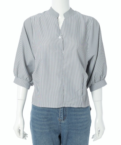 Edit Sheen（エディットシーン）の「バックボタンスキッパーシャツ（シャツ/ブラウス・レディース・ホワイト/ストライプ/グリーン系その他/グレー系その他/ピンク系その他/ミント/イエロー/サックスブルー・M）」の14枚目の写真