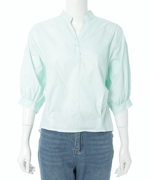Edit Sheen（エディットシーン）の「バックボタンスキッパーシャツ（シャツ/ブラウス・レディース・ホワイト/ストライプ/グリーン系その他/グレー系その他/ピンク系その他/ミント/イエロー/サックスブルー・M）」の11枚目の写真