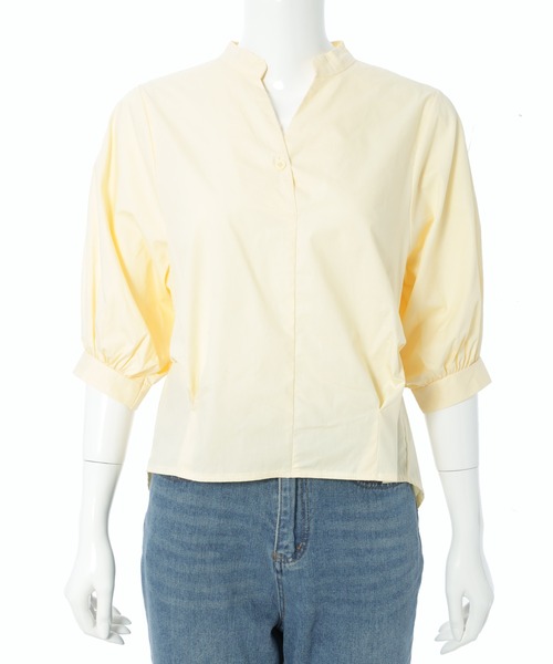 Edit Sheen（エディットシーン）の「バックボタンスキッパーシャツ（シャツ/ブラウス・レディース・ホワイト/ストライプ/グリーン系その他/グレー系その他/ピンク系その他/ミント/イエロー/サックスブルー・M）」の9枚目の写真