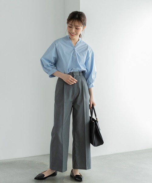 Edit Sheen（エディットシーン）の「バックボタンスキッパーシャツ（シャツ/ブラウス・レディース・ホワイト/ストライプ/グリーン系その他/グレー系その他/ピンク系その他/ミント/イエロー/サックスブルー・M）」の16枚目の写真