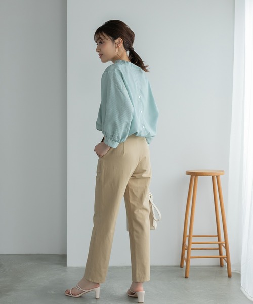 Edit Sheen（エディットシーン）の「バックボタンスキッパーシャツ（シャツ/ブラウス・レディース・ホワイト/ストライプ/グリーン系その他/グレー系その他/ピンク系その他/ミント/イエロー/サックスブルー・M）」の21枚目の写真