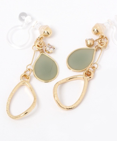 LAKOLE(ラコレ)の「エポメタルコンビノンホールピアス / 266329(イヤリング・レディース・ベージュ/グレー・FREE)」の4枚目の写真