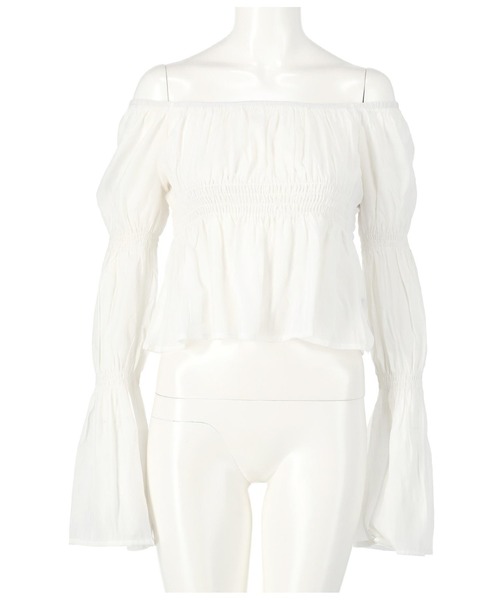 ANAP（アナップ）の「フレアスリーブオフショルトップス（Tシャツ/カットソー・レディース・ホワイト/ブラック/ベージュ・FREE）」の10枚目の写真