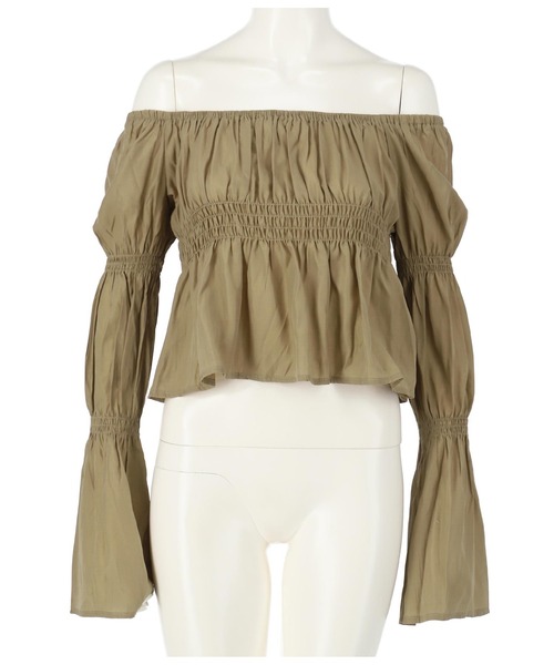 ANAP（アナップ）の「フレアスリーブオフショルトップス（Tシャツ/カットソー・レディース・ホワイト/ブラック/ベージュ・FREE）」の12枚目の写真