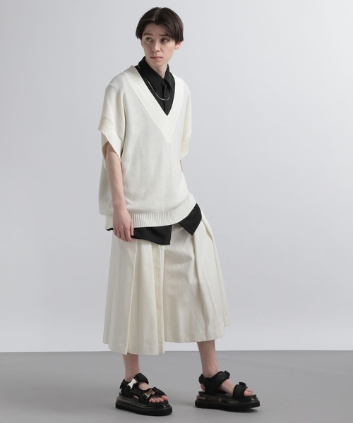 HARE（ハレ）の「Vネックリブアゼニットベスト(HARE)（ベスト・メンズ・オフホワイト/ブラック/ブルー・FREE）」の13枚目の写真