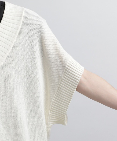 HARE（ハレ）の「Vネックリブアゼニットベスト(HARE)（ベスト・メンズ・オフホワイト/ブラック/ブルー・FREE）」の8枚目の写真