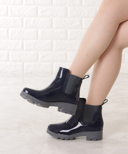 FORME ブラック エナメル レインシューズ FORME ブラック エナメル レインシューズ