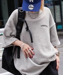 MONO-MART | 【CODDERR】アーチロゴ刺繍 ビッグシルエットワッフルTシャツ(Tシャツ/カットソー)