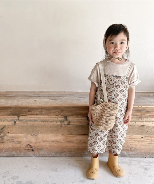 aimoha（アイモハ）の「aimoha-KIDS- 子供服　花とチェック柄ワンピース　ジャンパースカート（ジャンパースカート・キッズ・ベージュ/パープル・80/120/110/130/100/90）」の14枚目の写真