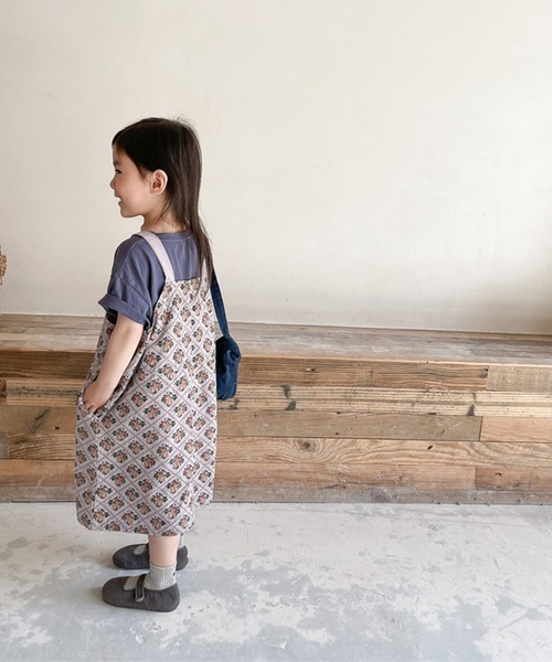 aimoha（アイモハ）の「aimoha-KIDS- 子供服　花とチェック柄ワンピース　ジャンパースカート（ジャンパースカート・キッズ・ベージュ/パープル・80/120/110/130/100/90）」の17枚目の写真