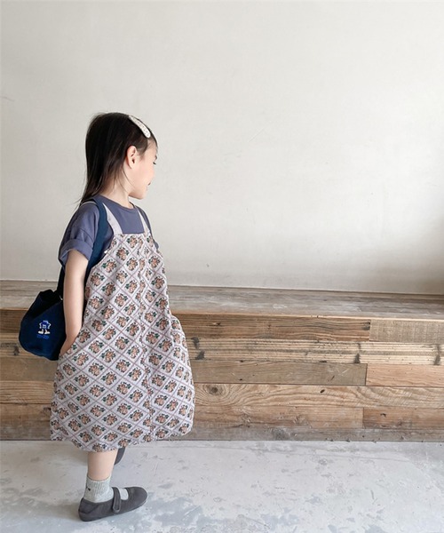 aimoha（アイモハ）の「aimoha-KIDS- 子供服　花とチェック柄ワンピース　ジャンパースカート（ジャンパースカート・キッズ・ベージュ/パープル・80/120/110/130/100/90）」の20枚目の写真